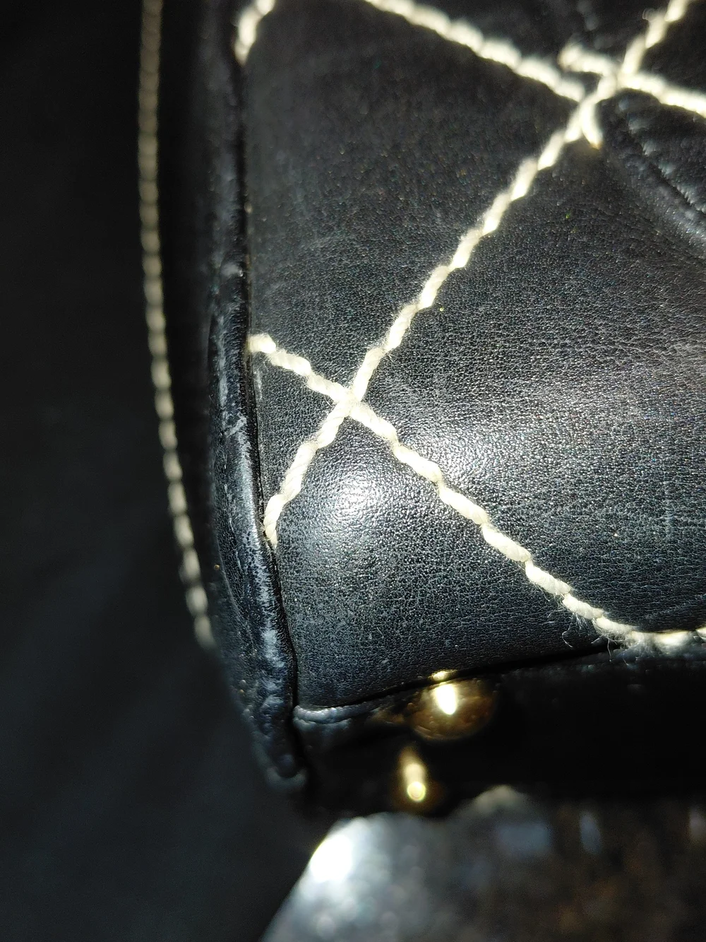 Vintage CHANEL Wild Stitch Bowler Bag Black Quilted Calfskin Leather!